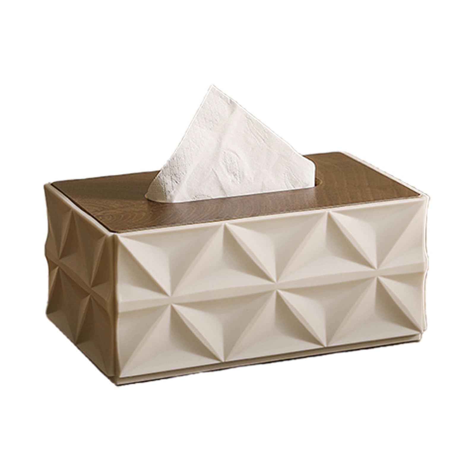 Nvoqilin White Wood And Tissue Box Ideal For Household Or Business Paper Towel Holder For Countertop Decoration Modern Tissue Dispenser