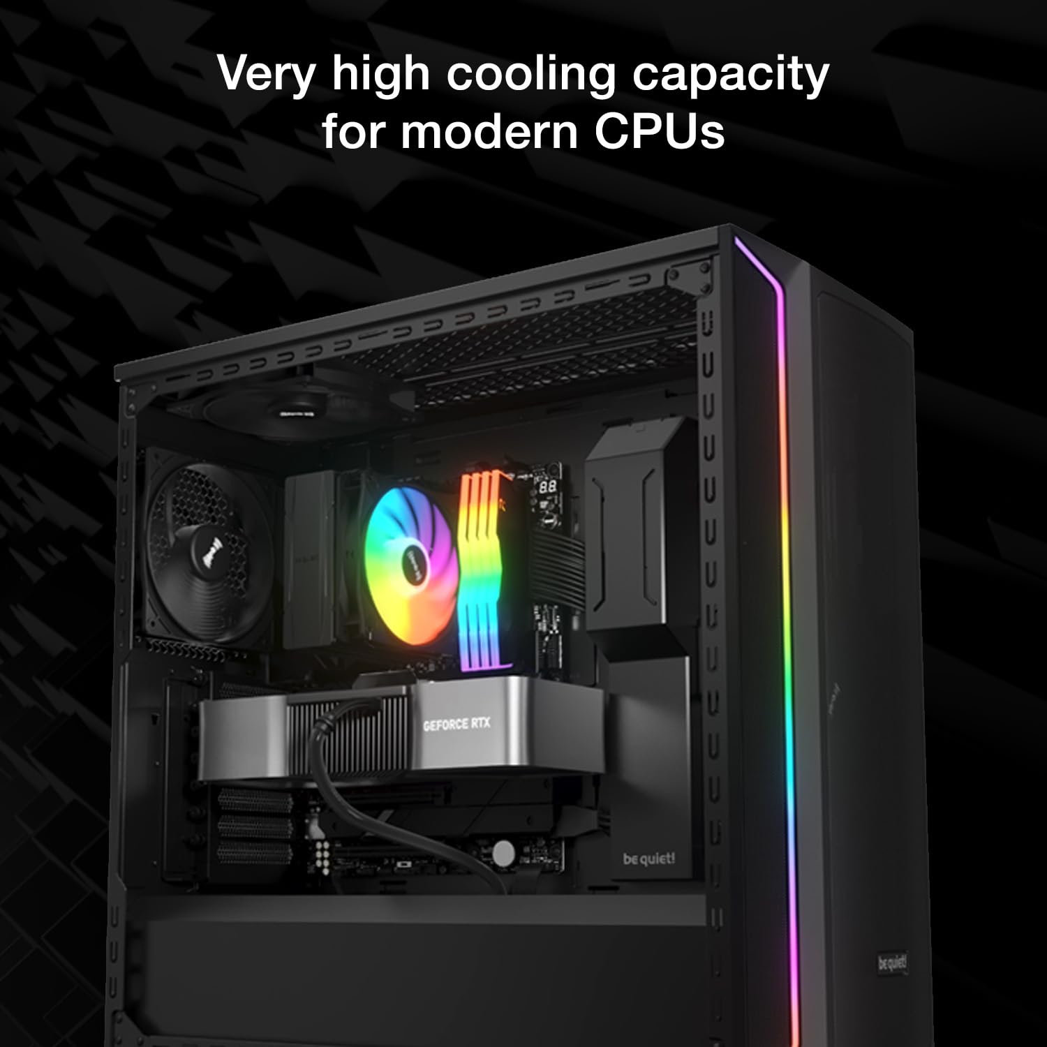 be quiet! Pure Rock 3 LX CPU Air Cooler | 4 High Performance 6mm Heat Pipes with HDT Technology | 120mm Quiet ARGB PWM Fan | AMD:AM4 AM5/Intel LGA 1700/1150/1151/1200 | Black | BK040