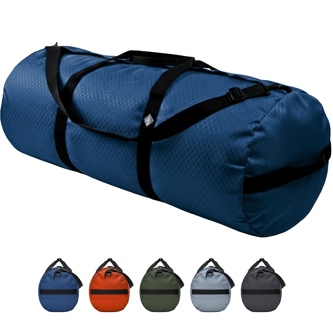 Diamond Ripstop Big XL Duffle Bags, Ultra Tough & Tear Resistant, Reinforced Stitching, Weatherproof, Packable Foldable Duffle Bag for Traveling (18"