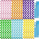 30 Stücke Haar Lockenwickler Spiral Locken Styling Kit Kein Hitze Haar Lockenwickler Hitzelose Spiral Lockenwickler Haarrollen Wellen Stil mit 2 Stücke Styling Haken (65 cm, Gemischte Farbe)