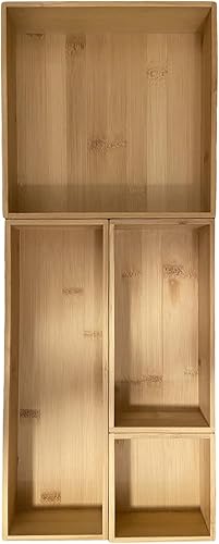 Miniatura 7 de Organizador de cajones de bambú, organizador de utensilios de cocina, suministros de oficina, organizador de escritorio, bandeja de cubiertos de