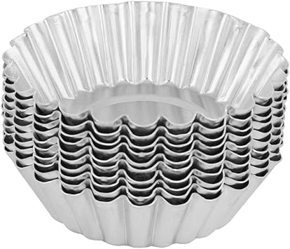 10 Pcs Egg Tart, 70 mm Aluminum Alloy Cake Tart Cookie Muffin Pudding Tin Pan Baking Tools