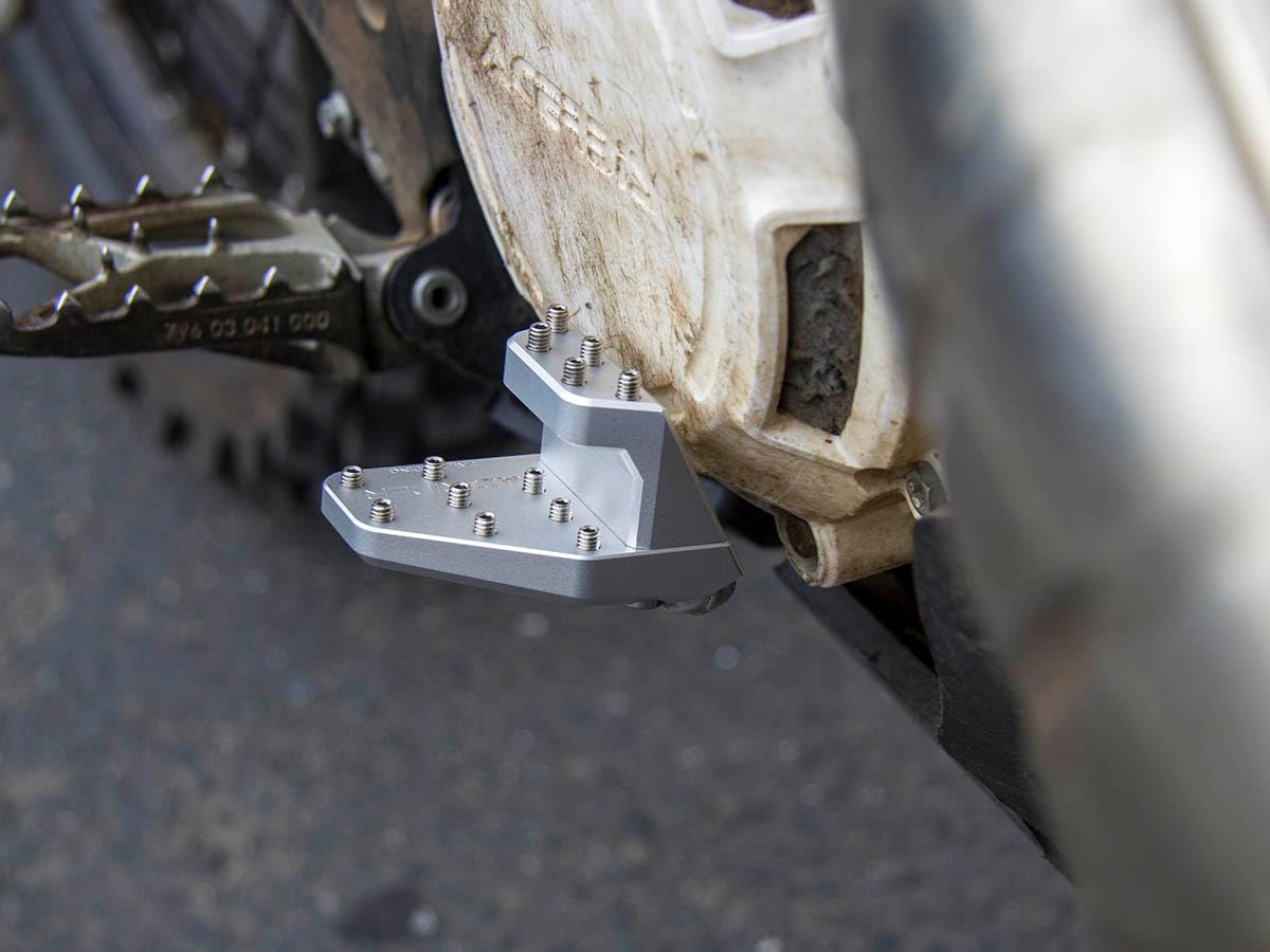 AltRider DualControl Rear Brake Pedal Riser & Enlarger Kit Compatible with KTM & Husqvarna MX Models - Adjustable Dual Level Control for Seated & Standing Riding - Improves Foot Grip - Silver