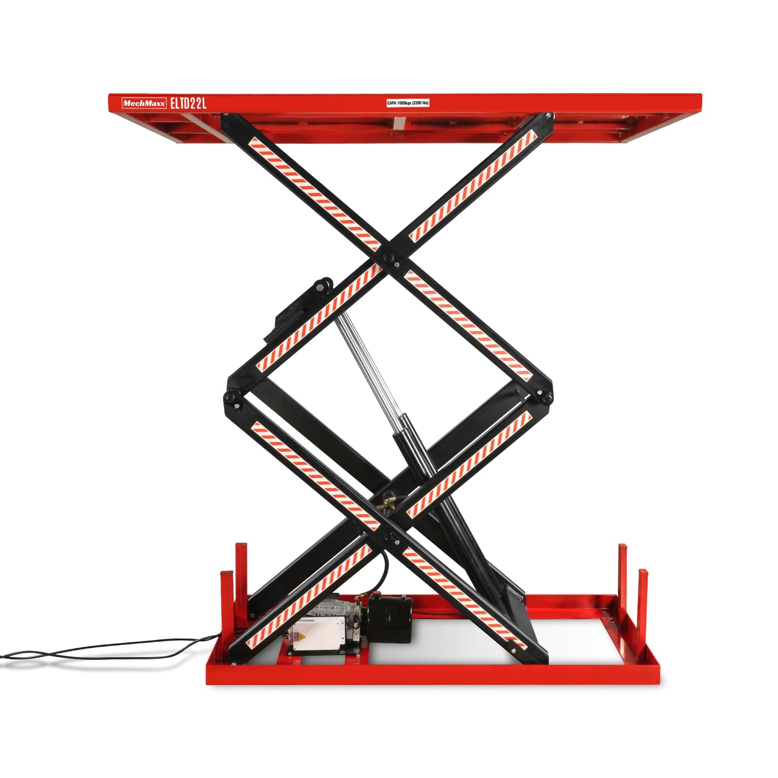 Mechmaxx 2200 lbs Capacity Stationary Powered Hydraulic Double Scissor Lift Table,86.6