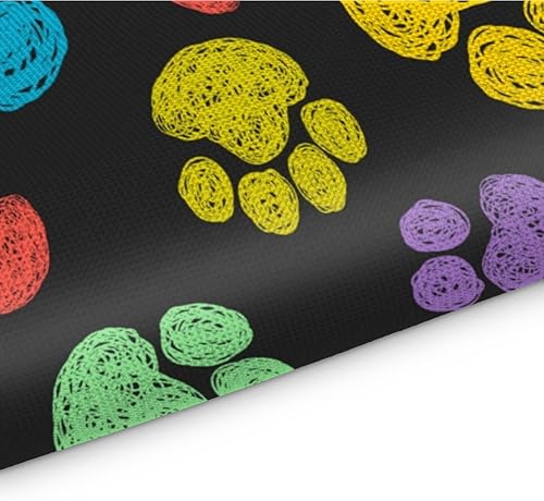 Miniatura 3 de Lovely Paw Prints Style Placemats Set of 4 Table Mats Washable Placemat Waterproof Place Mats for Party Home Dining Table Decor 18x12 in