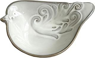 White Ceramic Bird Dice Tray, 4" for Mahjong & Game Night