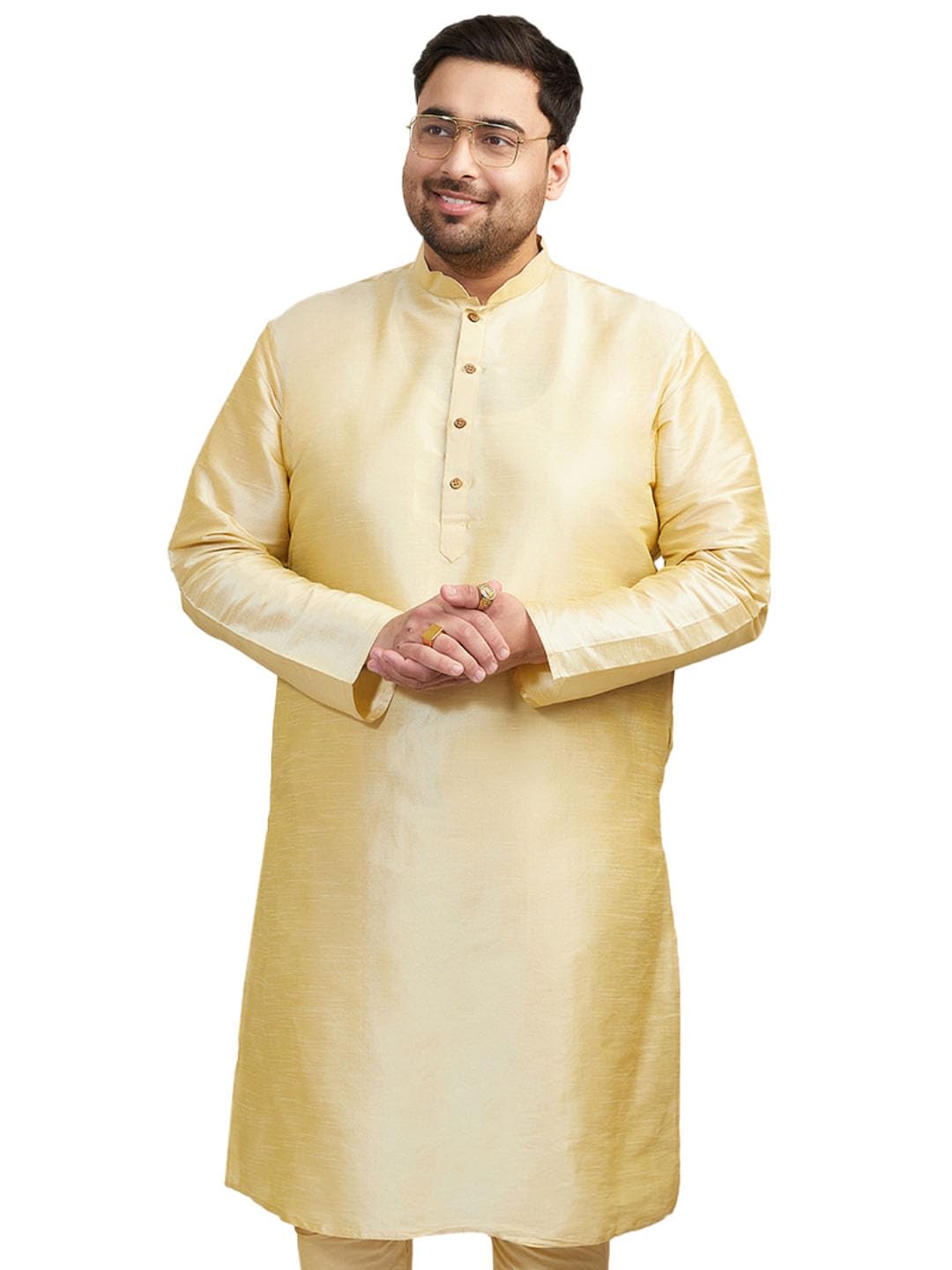 vastramay Men’s Silk Kurta Pajama Set – Mandarin Collar, Straight Cut, Festive-picture-19