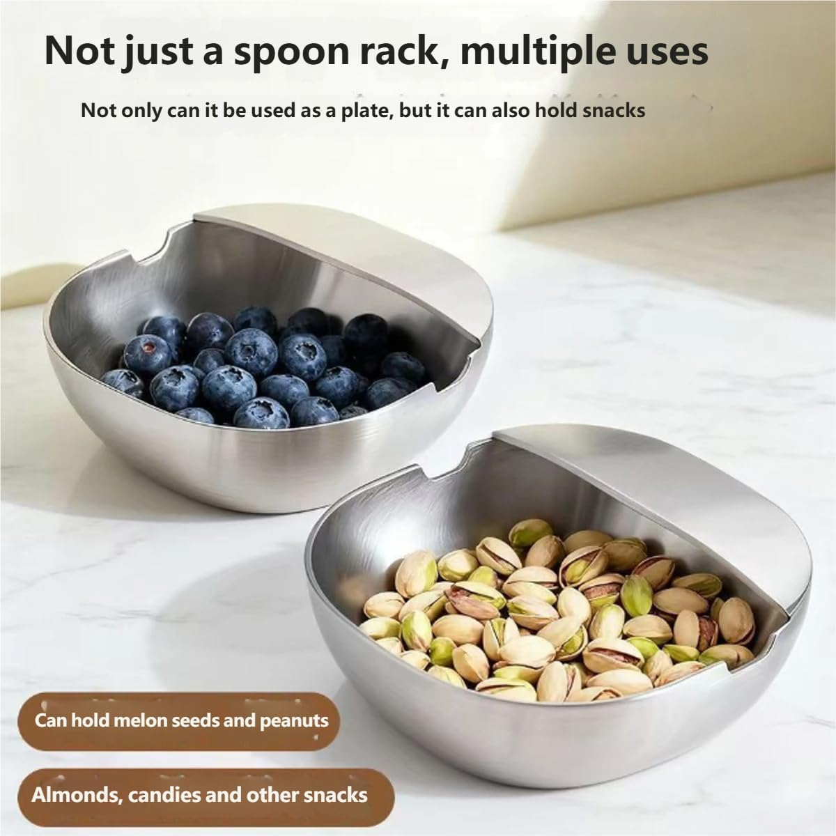 2026 New 304 Stainless Steel Spoon Rest & Multipurpose Kitchen Utensil Holder,Heavy Duty Spoon Holder For Stove Top,Self-Standing Ladle Holder With Stable Base For Spatulas,Snack Containers (3PCS)