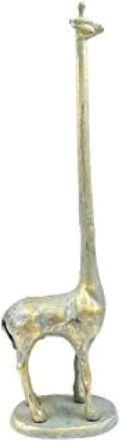 Antique Seaworn Bronze Cast Iron Giraffe Extra Toilet Paper Stand 19 - Metal A