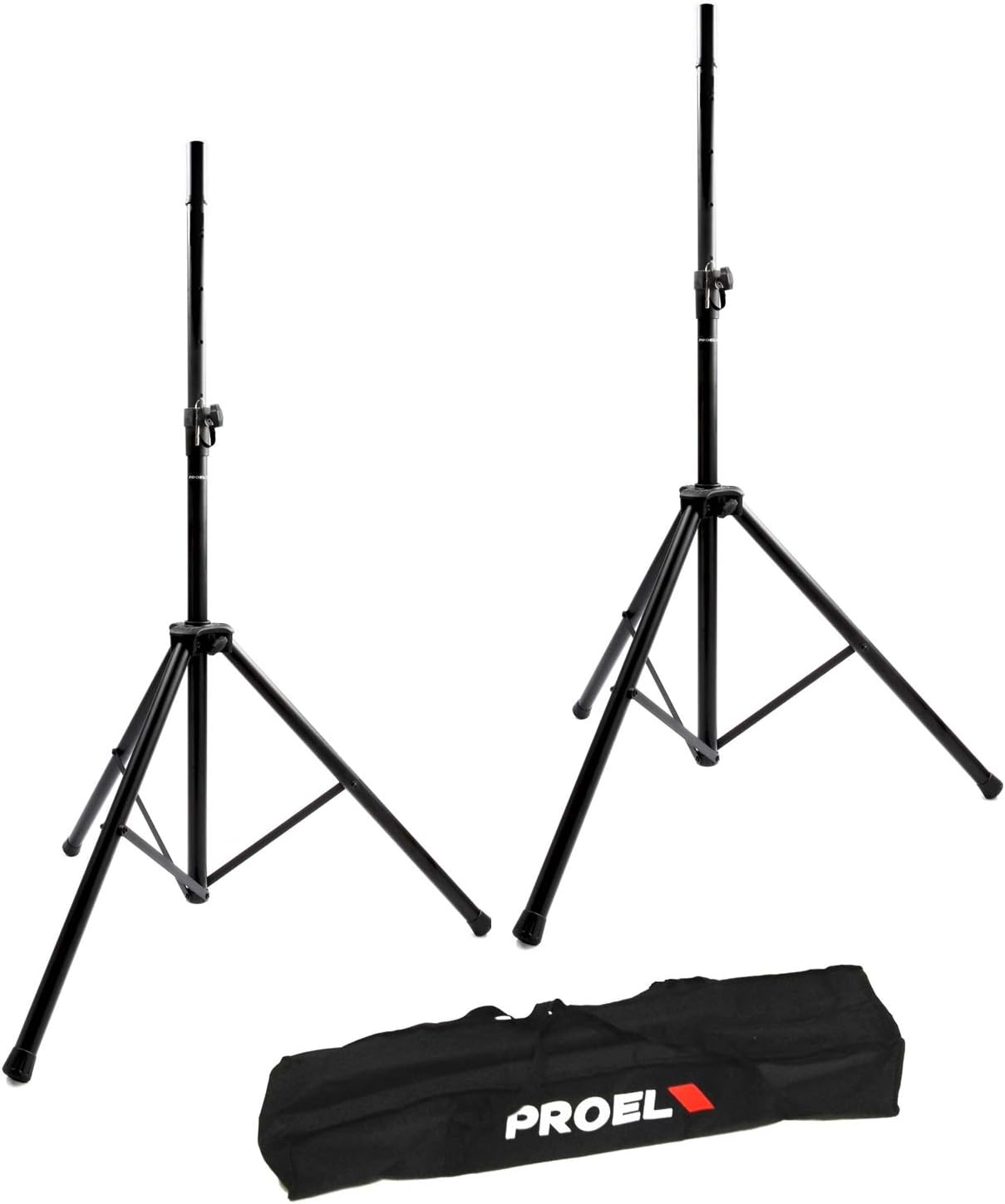 PROEL FRE300KIT 35 mm Air Cushioned Speaker Stands (pair), Black, Metal, with Carry Bag, Maximum Height 2000.0 mm, Part Number Proel FRE300KIT