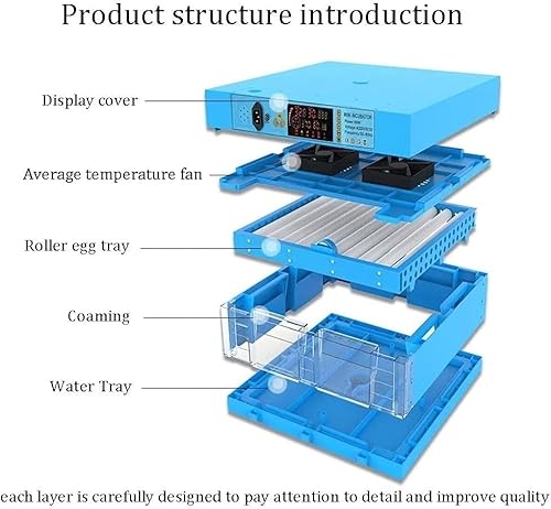 Miniatura 4 de Incubadora de huevos con torneado automático de huevos 320 grandes para incubar pollo, pato, paloma, codorniz, palomas, cría de granja
