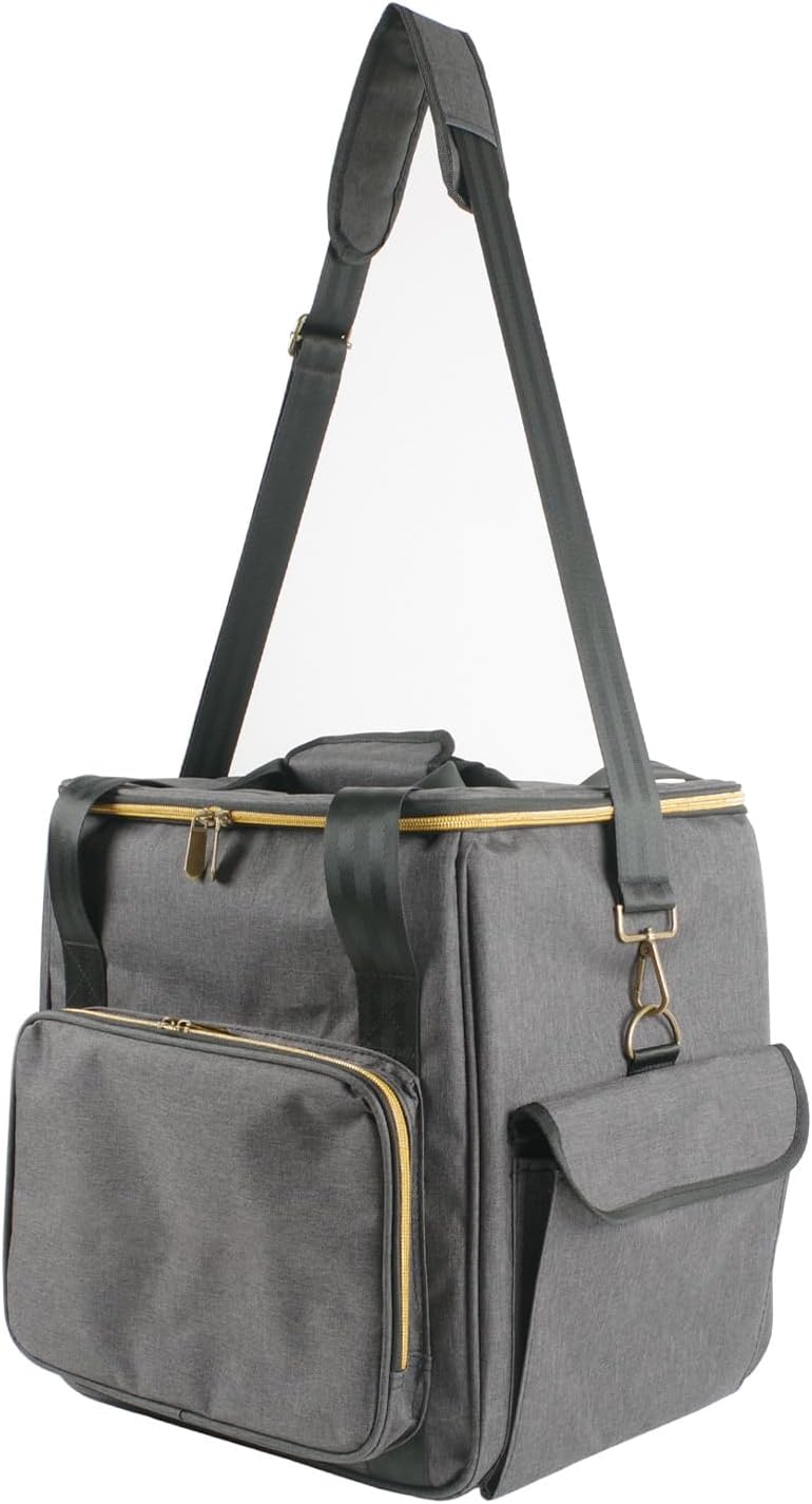 Vinyls Record Storage Bag, Fabric with Foam Interior, Holds 45 Records for Travel and Concerts