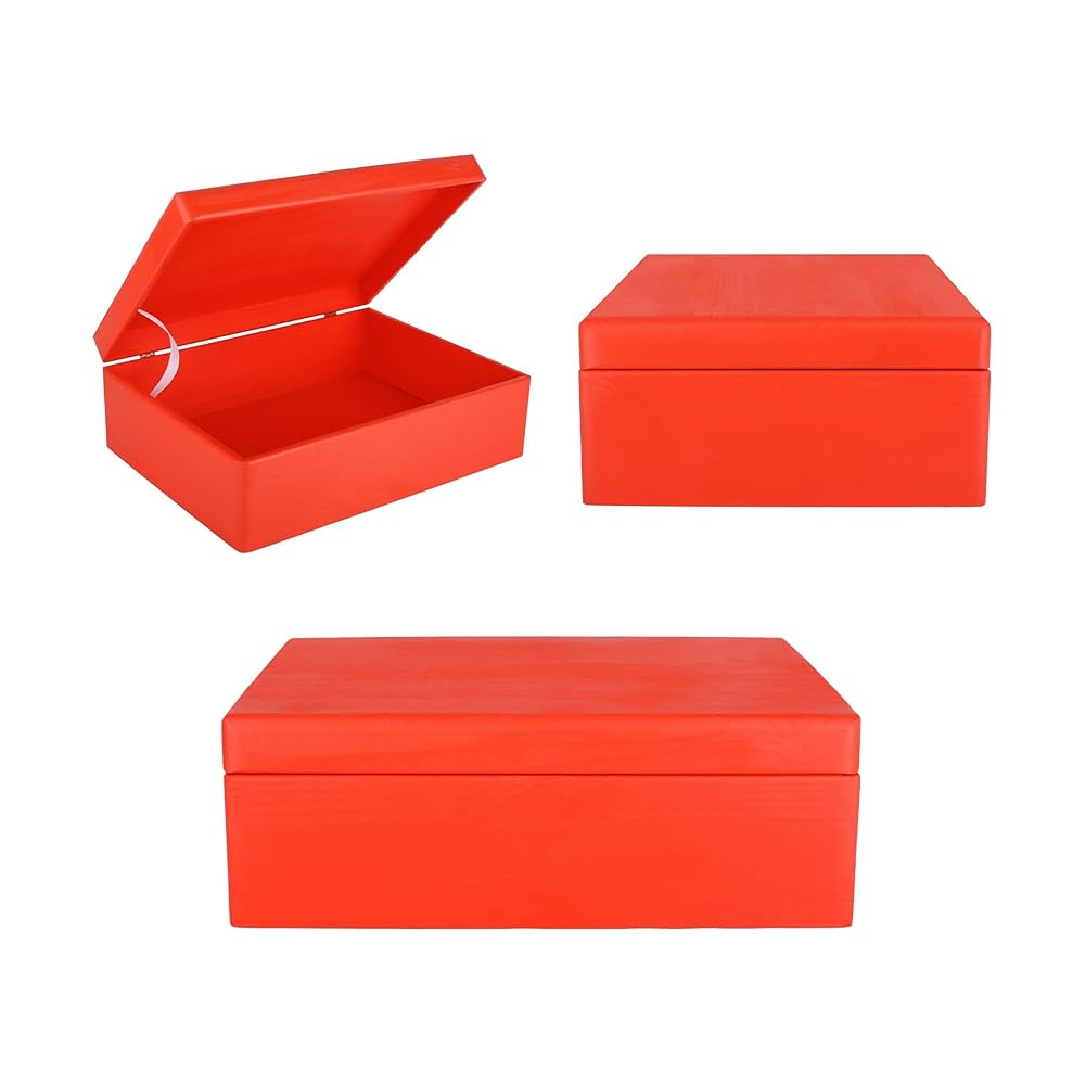 Amazon.co.jp: クリエイティブデコXL赤い木製の収納ボックス| 40