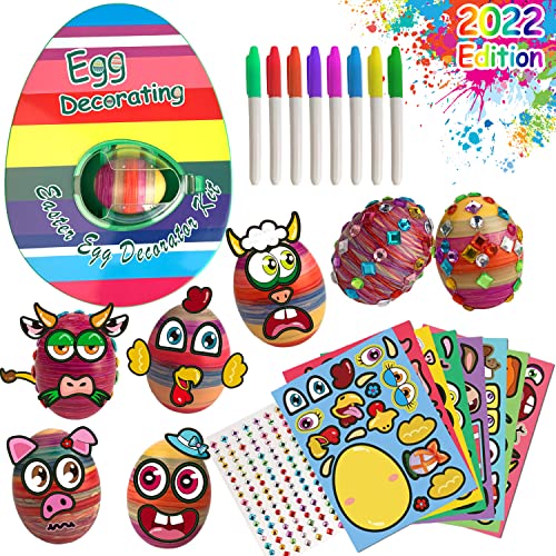 Easter Eggs Decorating Kit, Easter Eggs Spinner Decorator Toys for Kids, Easter Egg Dye Kit Egg Coloring Kit Easter Basket Stuffers, Easter Gift for Toddler Teens Girls Boys