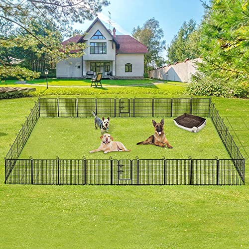 Image of BestPet | Dog Playpen | 32 Inch, 32 Panels | Heavy Duty Metal Pet Exercise Pen | Indoor Outdoor Fence Panels | Rust-Resistant, Removable, Tool-Free Setup | Anti-Skid, Expandable Design