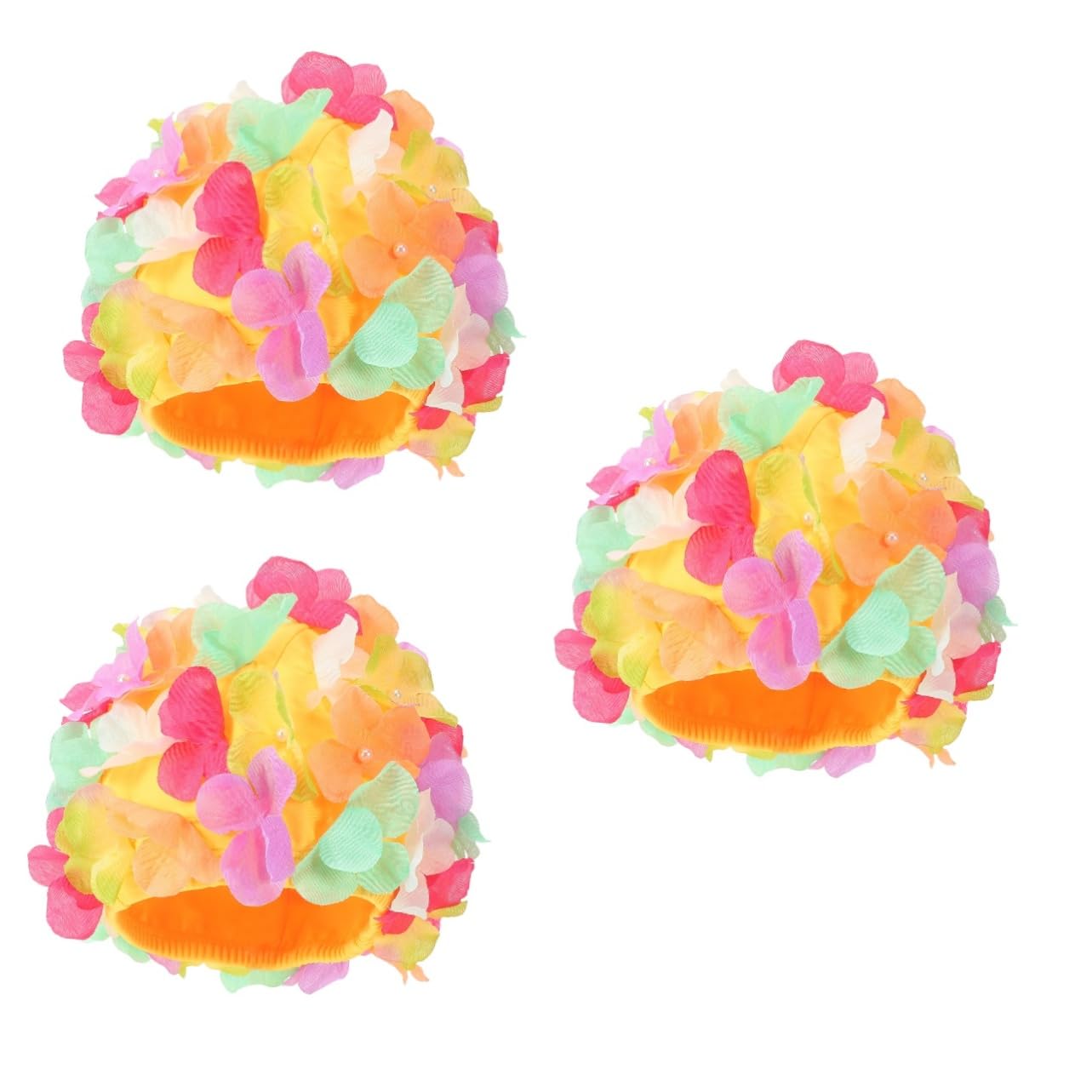 TOYANDONA Chapeau de Natation Femmes Bonnet de Bain à pétales de Fleurs Bonnet de Bain Femme Adulte imperméable Tissu Casquette de Natation aux Cheveux Longs Nylon