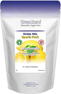 GramZero Lemonade Sugar Free Drink Mix Sports Pack, Great For Nutrition Club Loaded Teas, Zero Calorie, Stevia Sweetened
