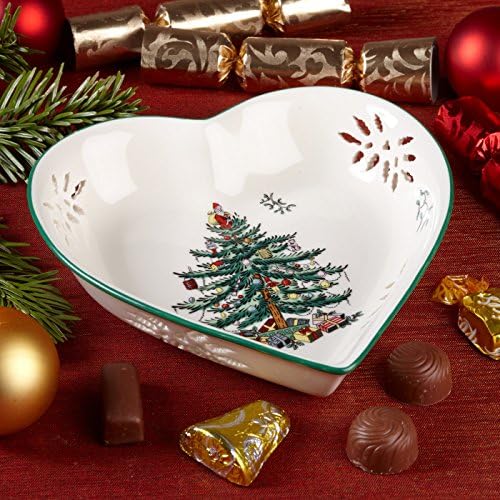 Portmeirion Home & Gifts Pierced Heart Dish Single, Ceramic, Multi-Colour, 20 x 18 x 4 cm