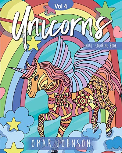 Unicorns Adult Coloring Book Vol 4