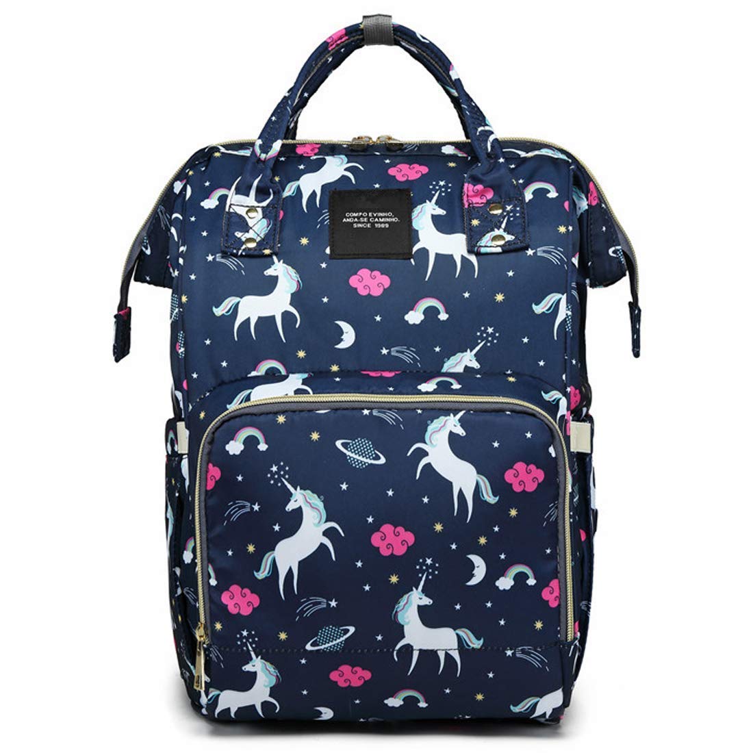 Divine Mart Baby Diaper Bag Kids Travelling Bag with Insulated Bottle Pockets for Toddlers & Infants (Unicorn Blue)-picture-12