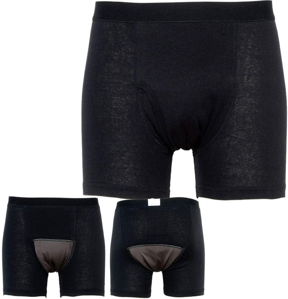 失禁パンツ 尿漏れパンツ 150cc吸収 男性用 メンズ 失禁対策 尿もれ対策 ボクサータイプ 1枚入 ブラック Mサイズ ラッピング無料