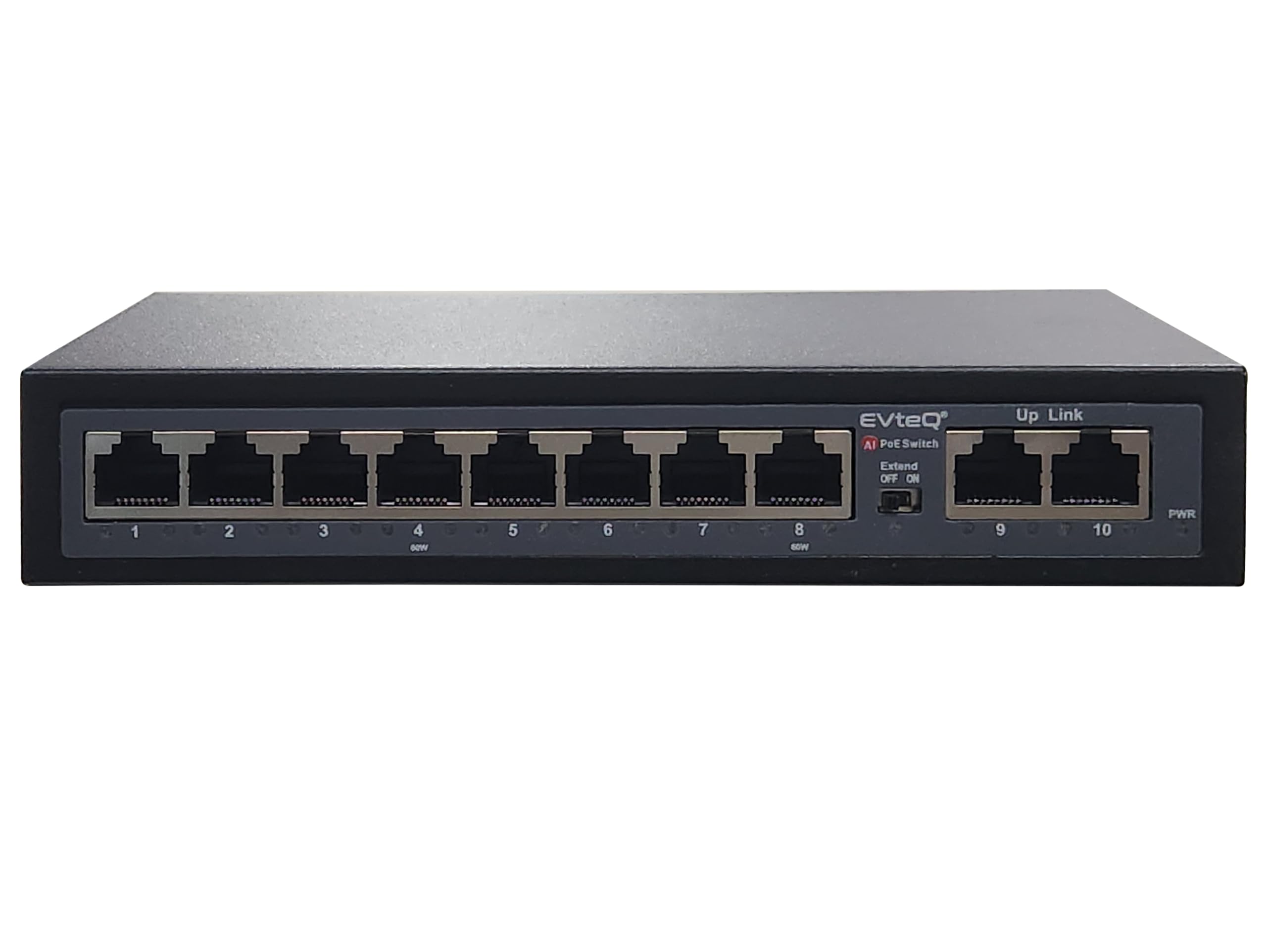 10 Ports Fast Ethernet with 8 PoE Ports (10/100 Mbps) & 2 Uplink Ports ( 10/100Base ) POE Switch | Max. 30W Output of Single PoE Port EV-08F-2U-image-5