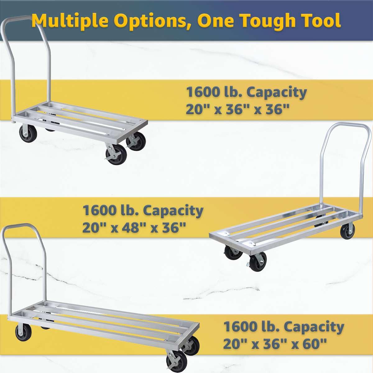 Mobilny aluminiowy stojak do przechowywania 50 x 152 cm, nośność 725 kg, wytrzymała platforma do przechowywania na kółkach z uchwytem i kółkami, certyfikowany przez NSF aluminiowy stojak do kuchni