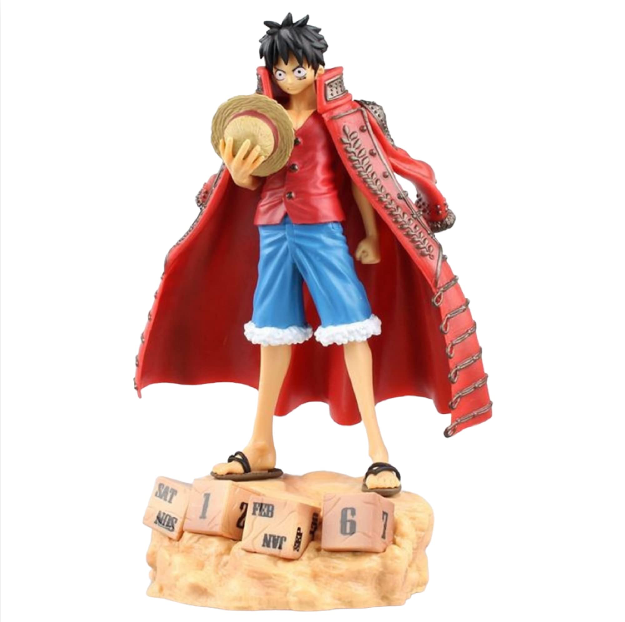 AUGEN Monkey D Luffy 12 Action Figure Limited Edition for Car Dashboard, Decoration, Cake, Office Desk & Study Table (20cm)(Pack of 1)