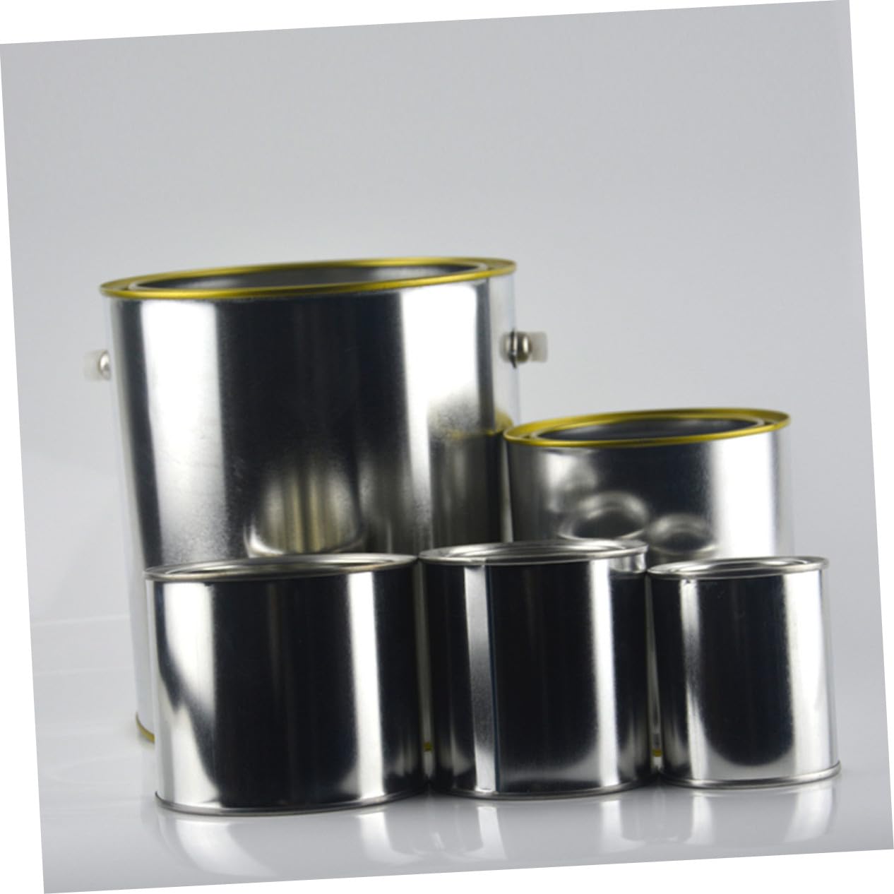 LOLIPPYY 6 Piezas Latas de Pintura Redondas de Hierro Contenedores Duraderos para Almacenamiento de Tinta y Pintura Industrial y Doméstico