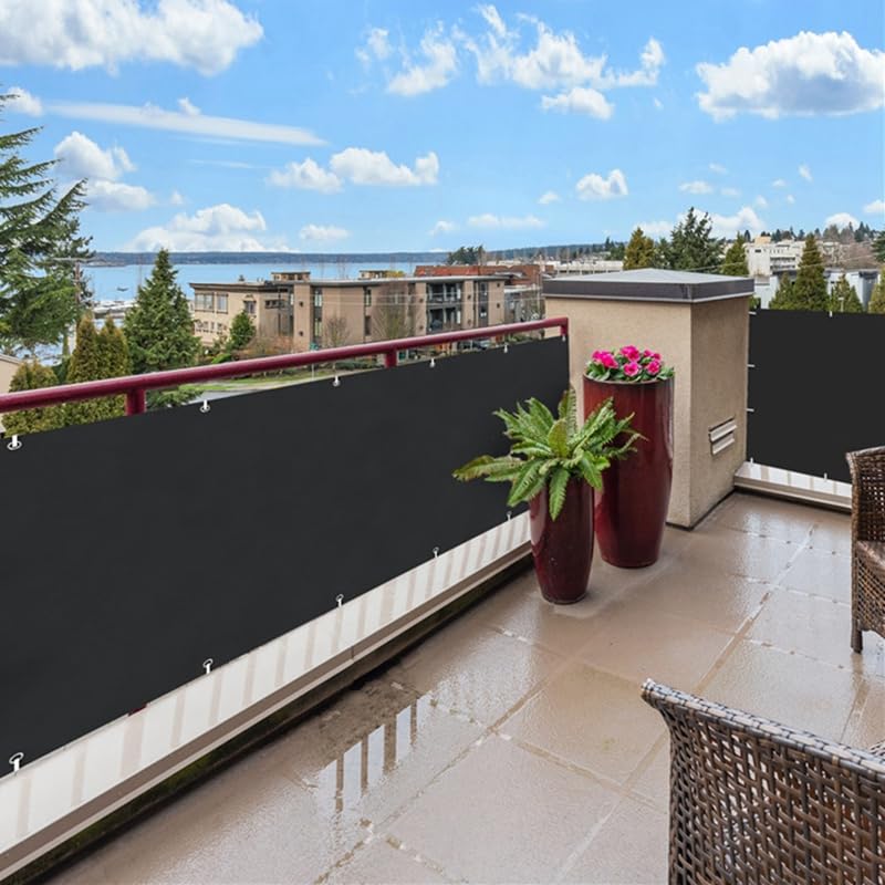 Clôture de confidentialité balcon marron filet pare-soleil 6m - 4