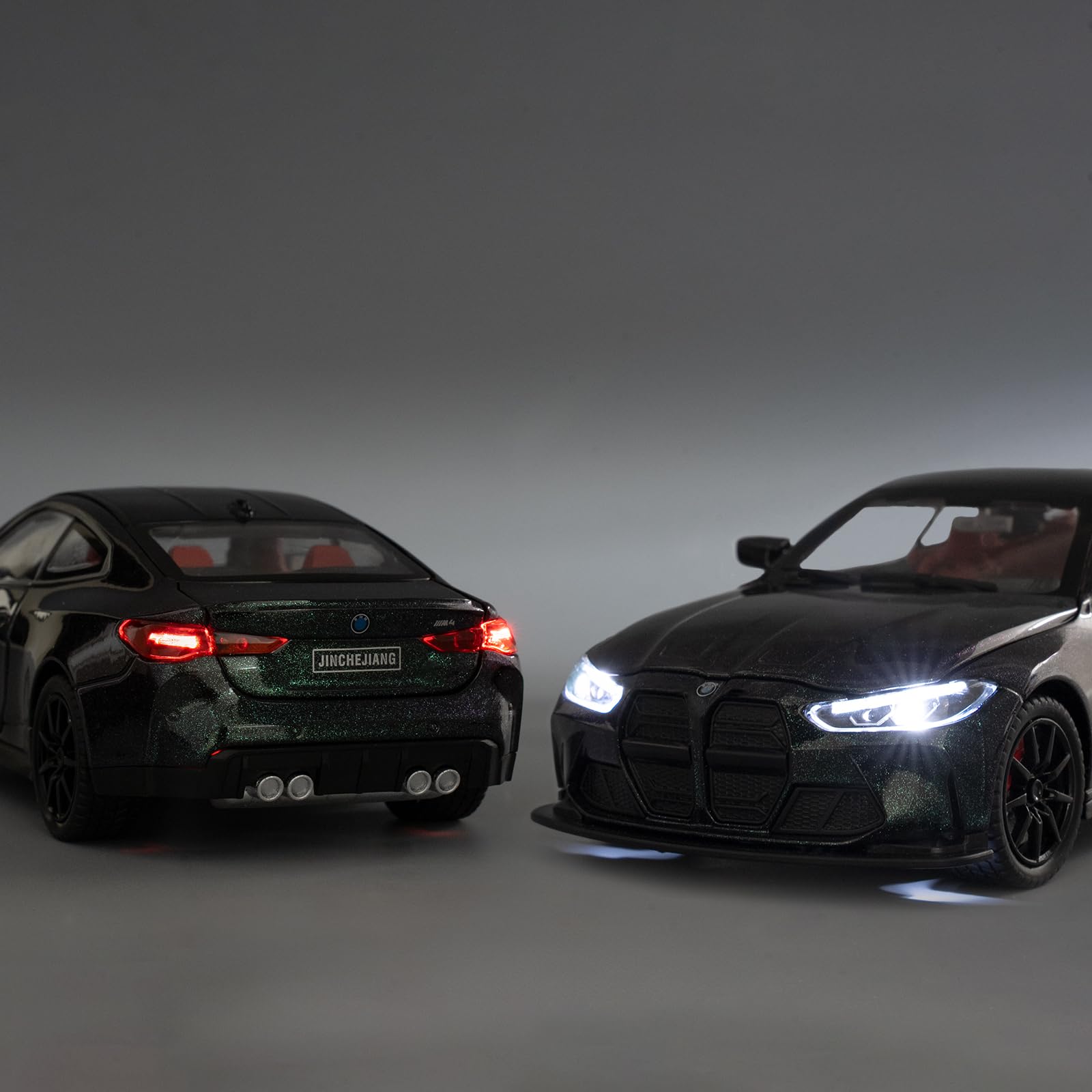 TGRCM-CZ 1/24 M4 Modellauto, Zinklegierung, Rückziehfahrzeuge, Modellauto mit Sound und Licht, für Sammler und Kinder, ab 3 Jahren, Geburtstagsgeschenk (lila bis grün)