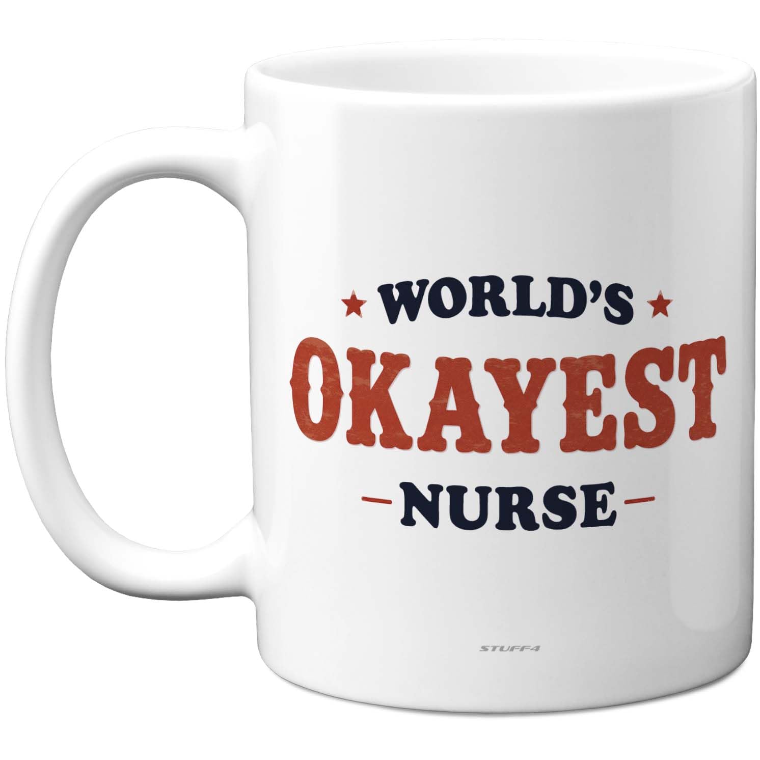 Stuff4 Novelty Mug for Nurse, Bold Retro Text with Stars