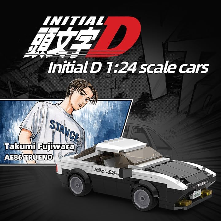 Miniatura 2 de CADA Initial D Toyota AE86 - Juego de construcción de automóvil AE86 Trueno autorizado, réplica de juguete de juguete de 280 piezas, regalos de