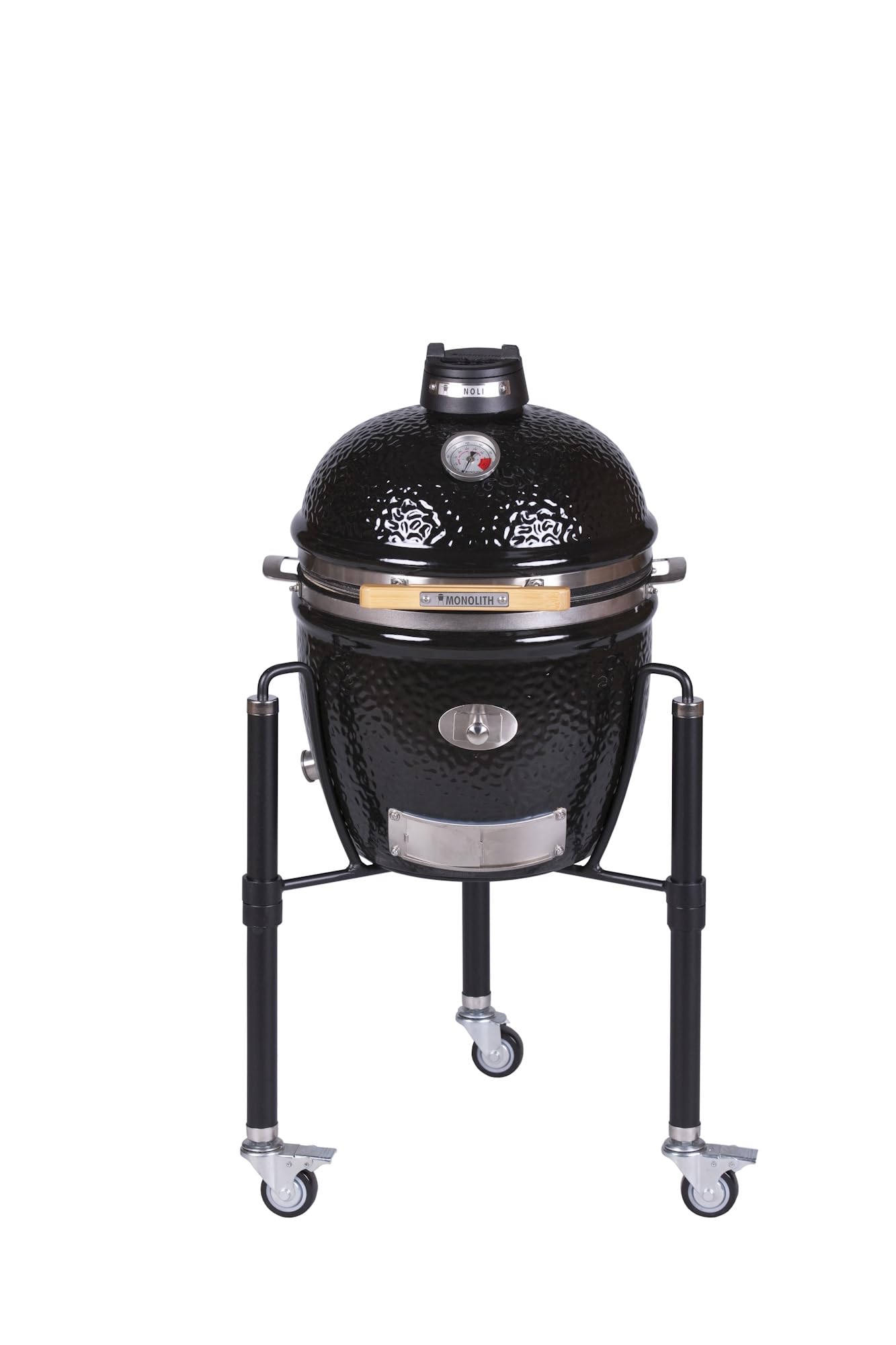 MONOLITH Keramikgrill Monolith Grill Junior PRO Serie 2.0 Schwarz – mit Gestell