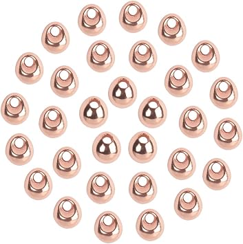 Offset Tungsten Beads for Fly Tying, Jig Off Nymph Heads, 100 Count