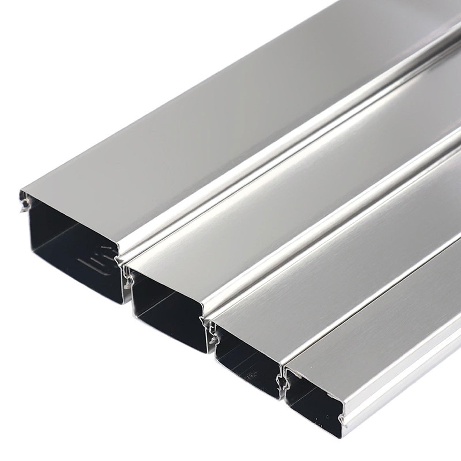 Calpestabile Passacavi CanaLlina Passacavi in Acciaio Inox, Canale di Copertura Cavi Quadrata, Gestione del Cavo da Parete/Pavimento, Copricavo Metallico 1M | 304,50x50mm