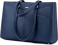 Vista 37 de LOVEVOOK Bolsa para laptop de 15.6 pulgadas para mujer, bolsa de mano impermeable de cuero, maletín para computadora para mujeres de negocios, bolsa
