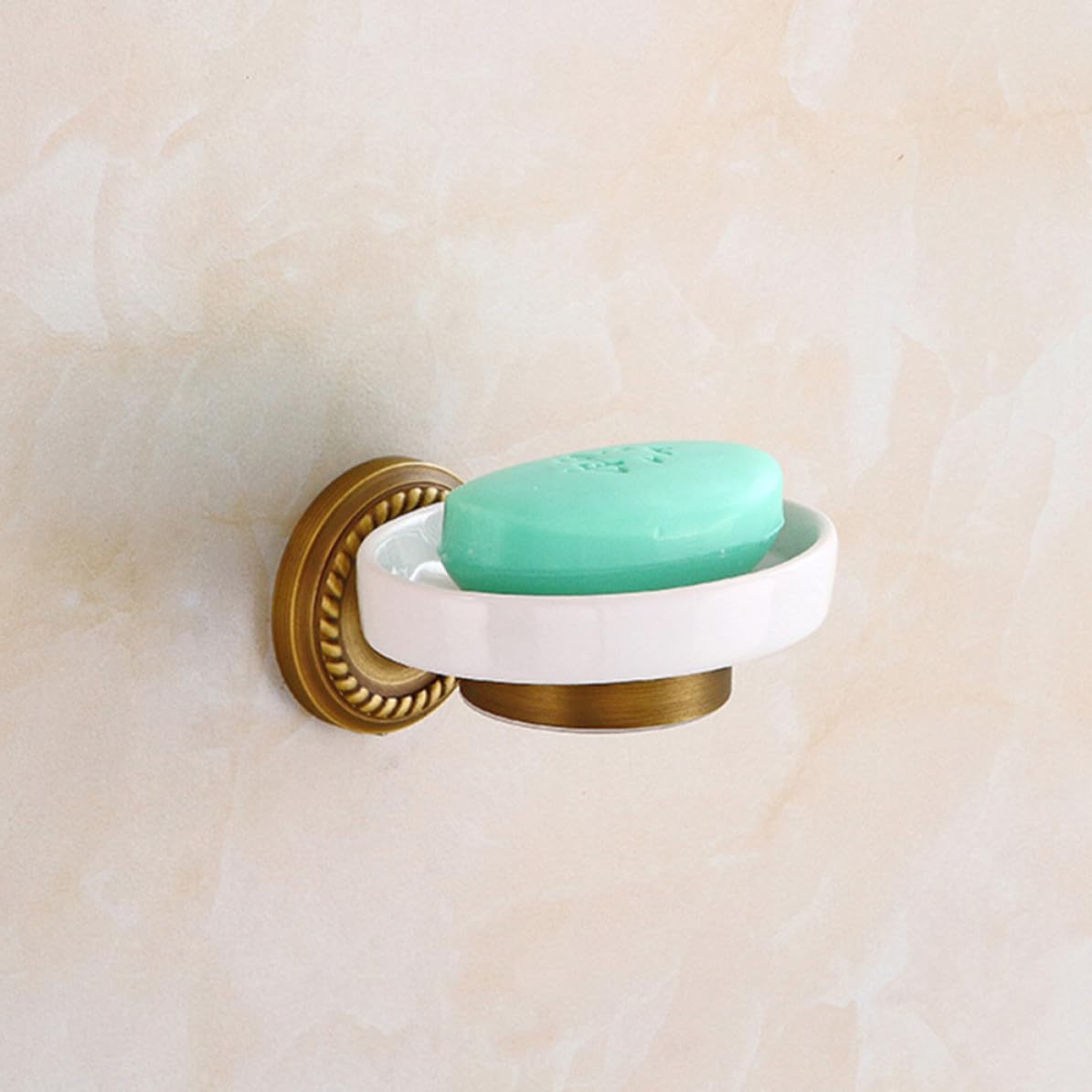Jabonera de Cobre y Cerámica Vintage de Pared para Baño