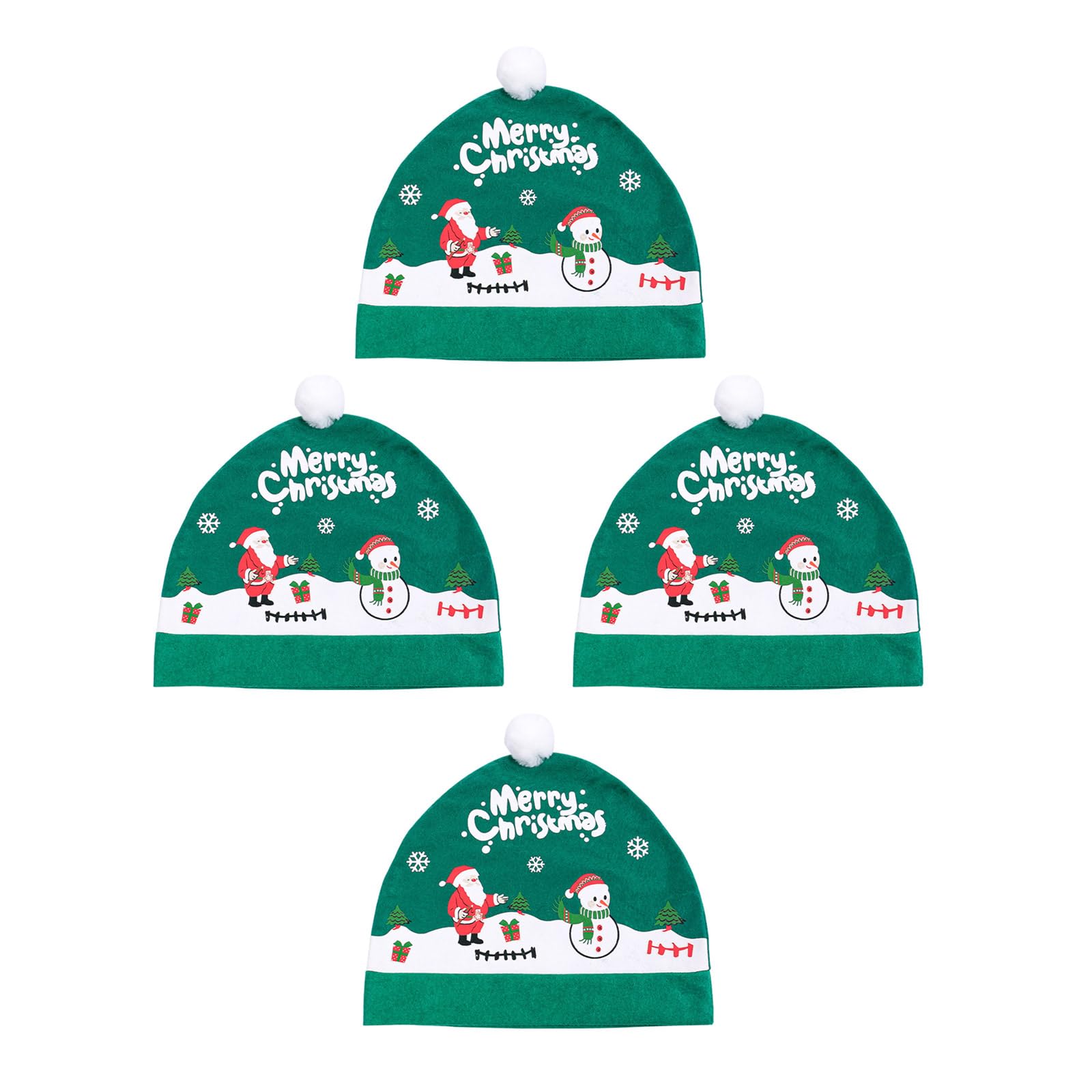 Buxuaaaa 4Pcs Santa Hat Chair Back Cover Santa Hat Chair Slipcovers Ornament Christmas Dining Party Decoration Christmas Cover