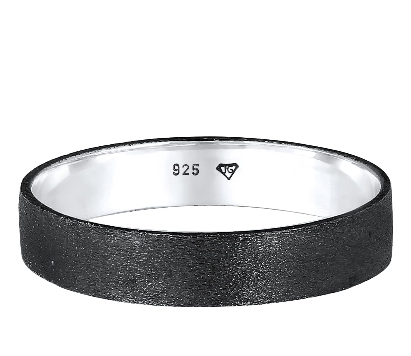 Kuzzoi Anillo para hombre (4,5 mm) de plata de ley 925 maciza, anillo de compromiso, anillo de amistad, anillo de hombre, talla 54-66, 0609421521