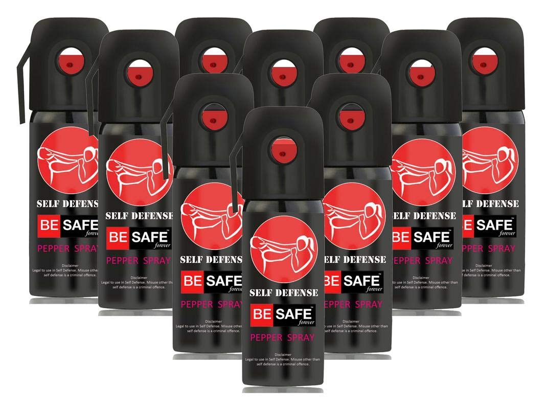 BE Safe Forever Self Defense Pepper Spray - 35 gm (Red) (Combo of 10)