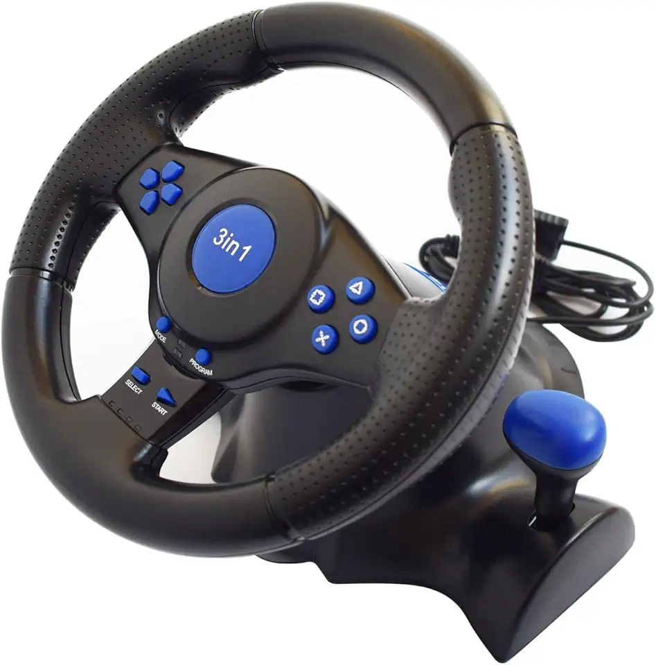 NonMiFyR Volante para Jogos de PS3 E PC, com Controle de Aceleração E Frenagem para ação de Direção.