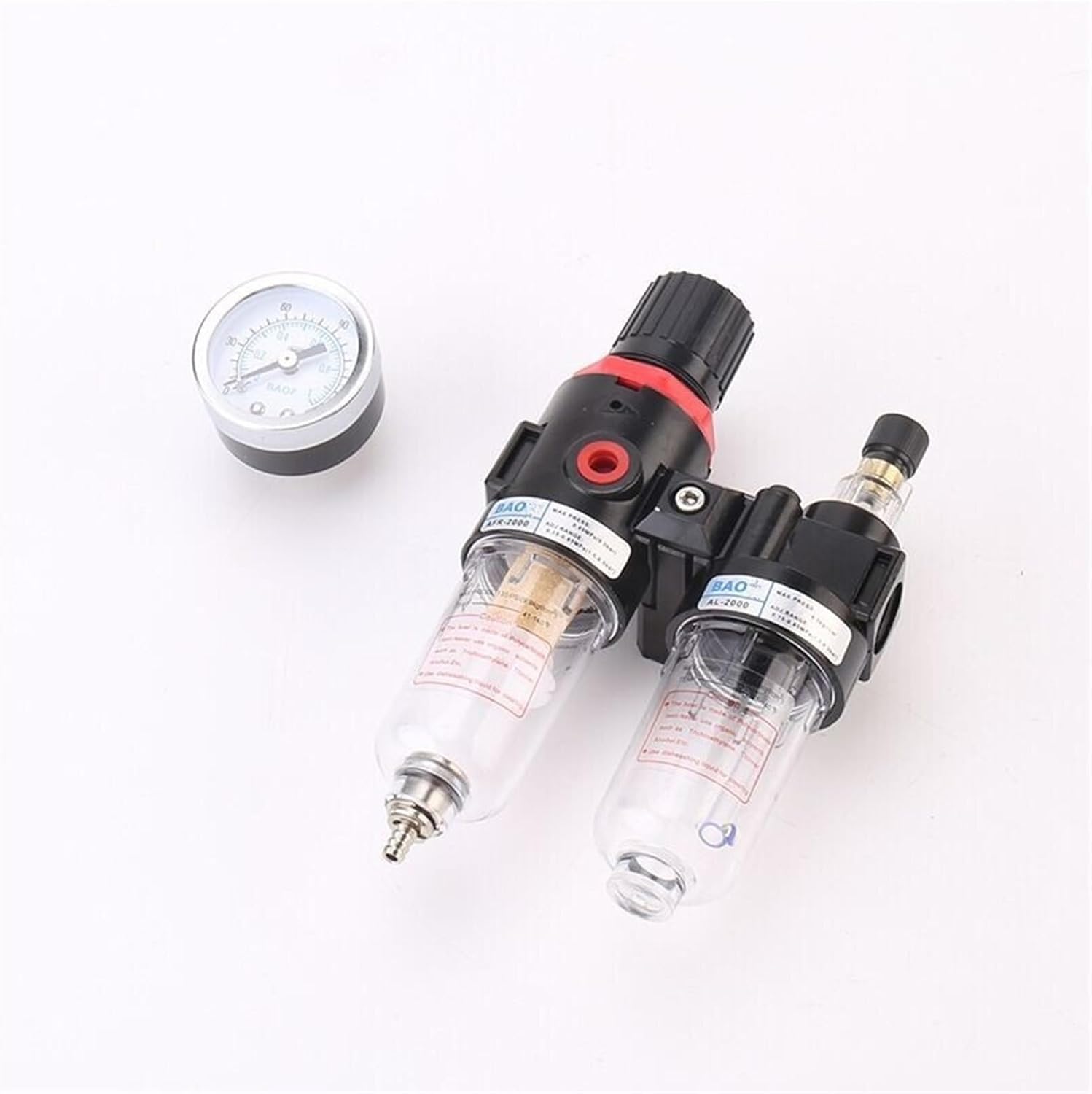 AFC2000 Air Compressor Treatment Unit Oil Water Separator Regulator FRL Combination Union Filter Airbrush Lubricator G1/4" Port(AFC2000)