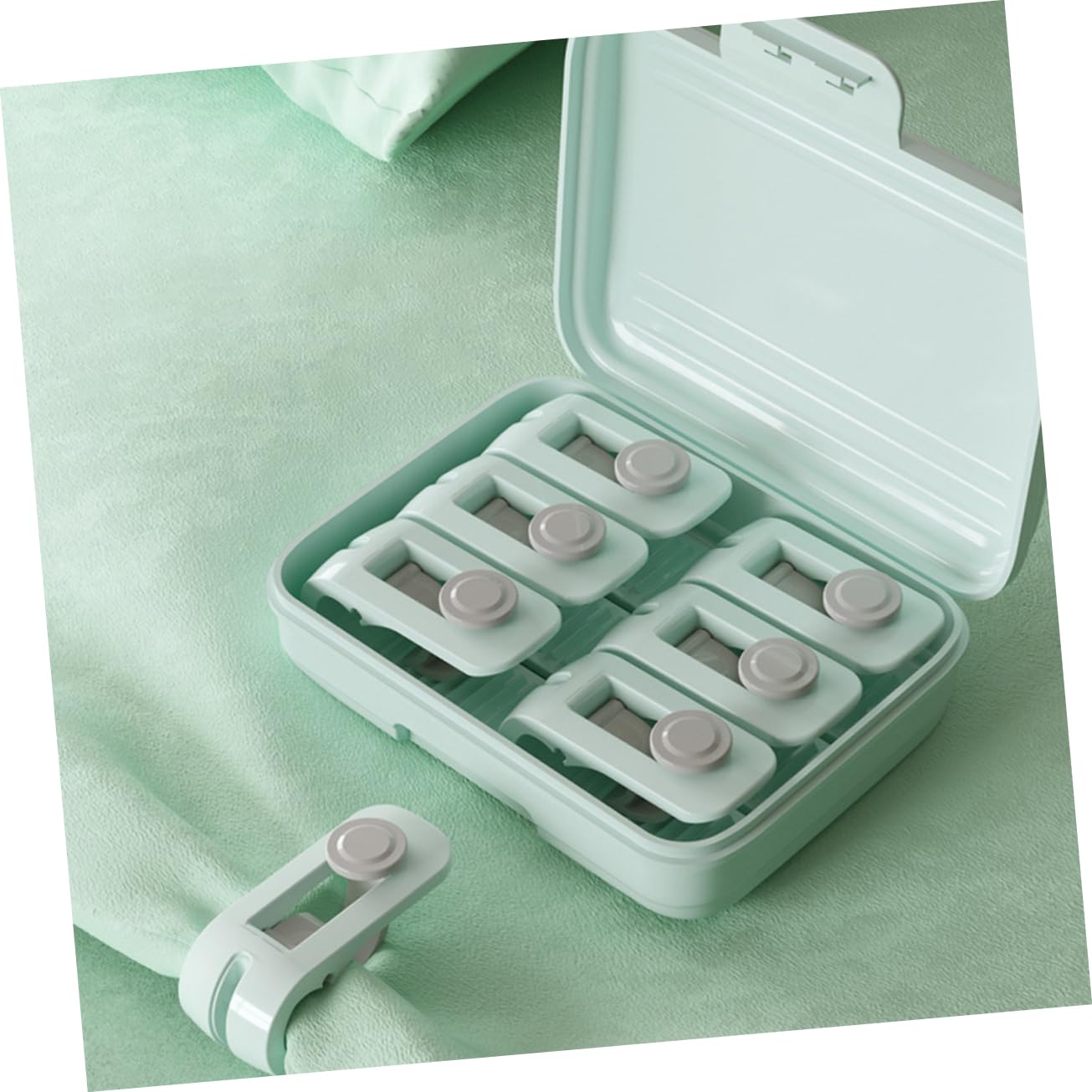 Bettlaken- und Bettdeckenklammern, 2 Sets Bettdecken-Clips, Quilt-Fixierer, Knopfhalter, Decken-Befestiger, grün, rosa(Green)