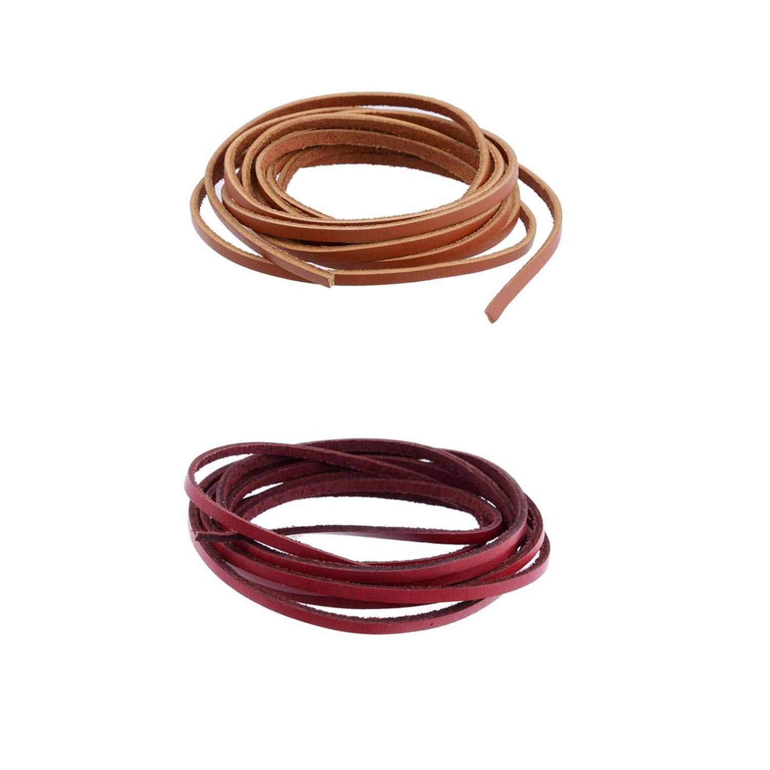 Lify Tan & Red/Red Wine (Combo) Leather Shoe Laces/Leather String/Work Boot Laces/Hiking Boot Laces- 2 Pair (60 CM Combo) (B077WHCFWZ) Amazon Price History, Amazon Price Tracker