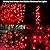 LED Red Christmas Net Lights Outdoor Christmas Decorations Lights 5ftx5ft 100LED Green Wire, Connectable indoor outdoor Bush Mesh Net Lights String for Halloween Christmas Party,Shrub,Yard,Tree?Red?