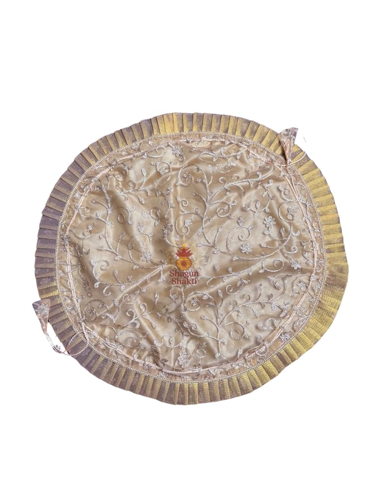 Net Embroidery Godh Potli Bag | Premium Wedding & Festive Gift Pouch (Golden)-image-42