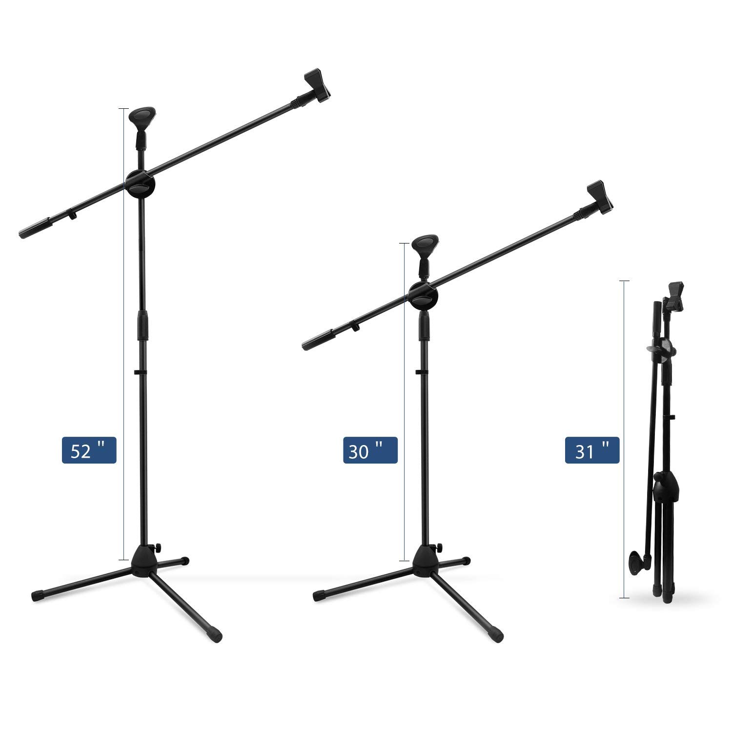 Supporto Asta per Microfono Professionale Regolabile Pieghevole base Tripode 70-150cm