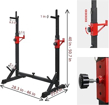 Multi-Function Squat Press Barbell Rack Stand, Height Adjustable Barbell
