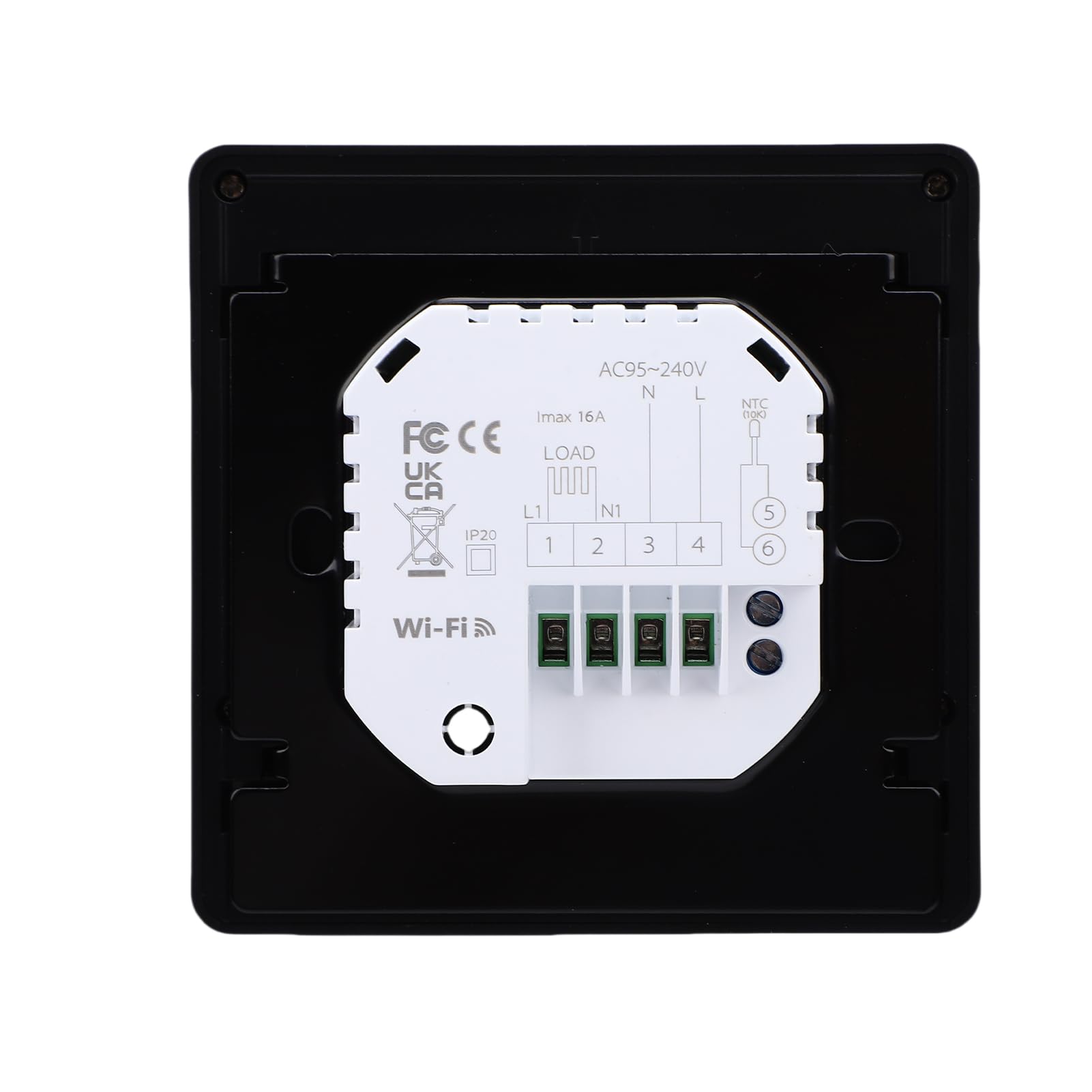 Fafeicy Termostato Eléctrico WiFi para Calefacción por Suelo Radiante, Pantalla Táctil de 4 Pulgadas, Controlador de Temperatura Inteligente para Uso Doméstico y Comercial, Rango 41-113°F (Black)